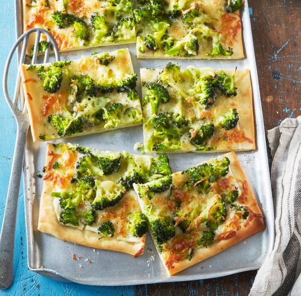 Schnelle Brokkolipizza