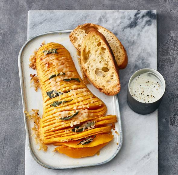 Hasselback-Kürbis aus dem Dampfgaraufsatz