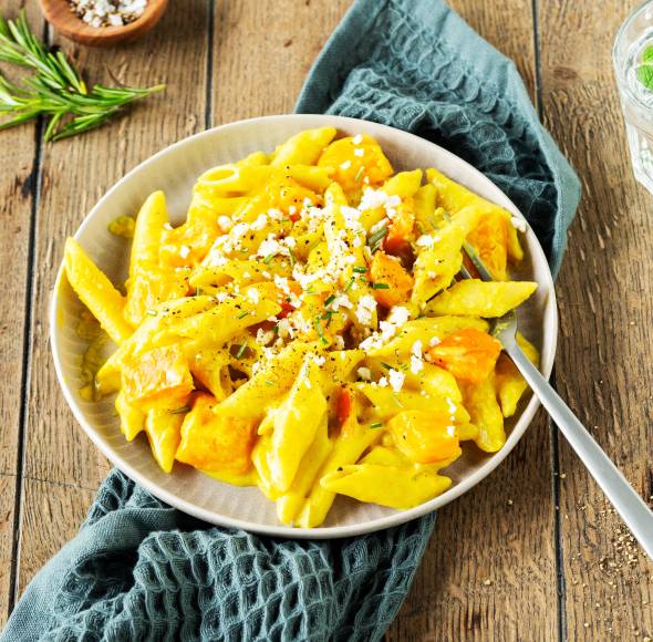 One-Pot-Pasta mit Kürbis
