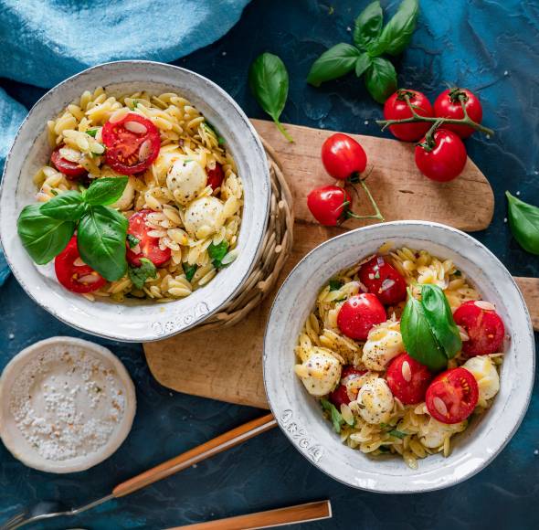 Orzo-Salat Tomate-Mozzarella