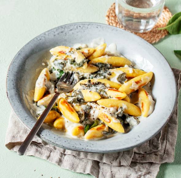 Schupfnudeln mit Rahmspinat