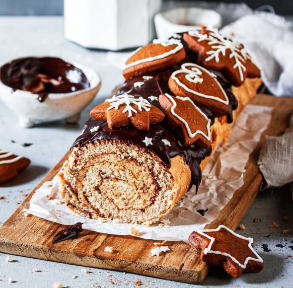 Lebkuchen-Biskuitrolle