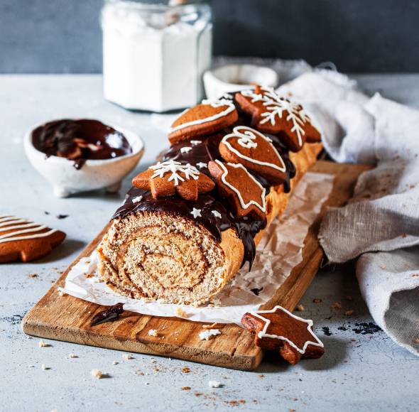 Lebkuchen-Biskuitrolle