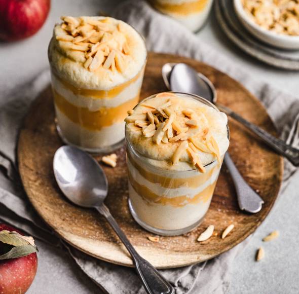 Apfel-Quark-Dessert mit Zimt