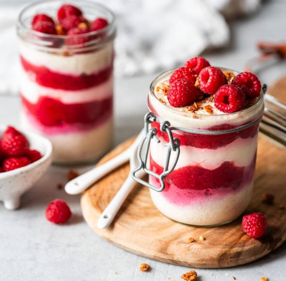 Himbeer-Käsekuchen Overnight Oats