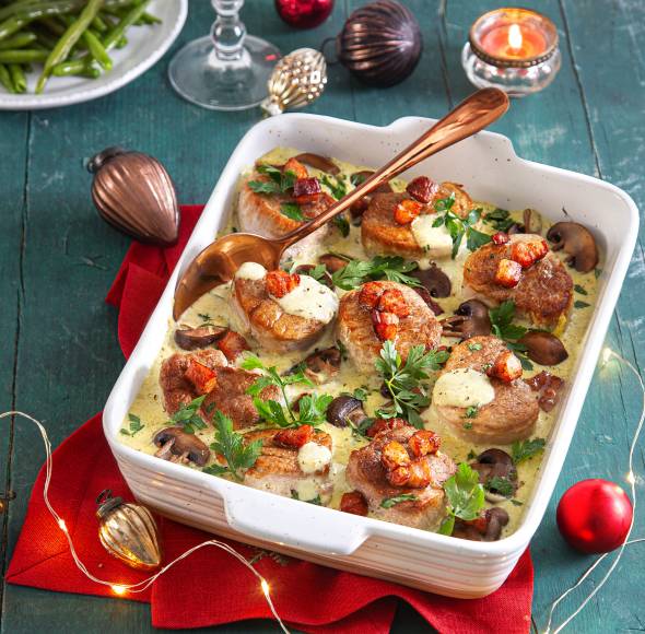 Ofen-Medaillons mit Speck in Winterrahm