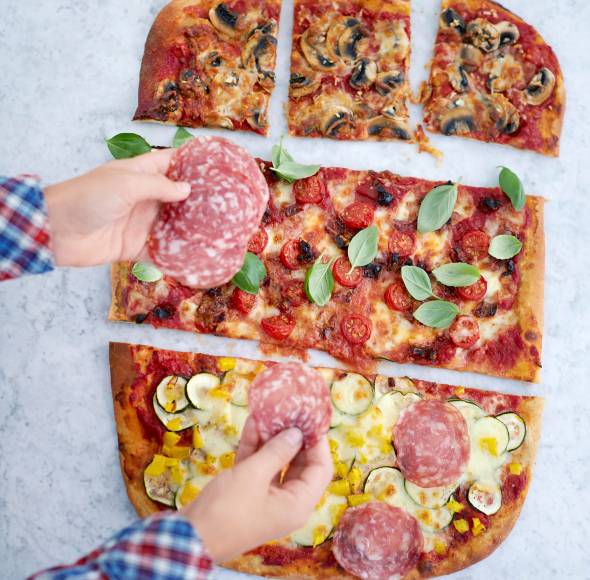 Blitzpizza  vom Blech ohne Hefe