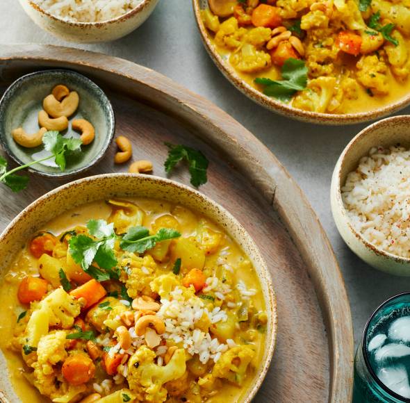 Blumenkohlcurry mit Reis