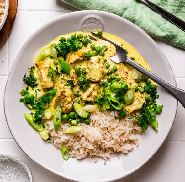 Hühnerfrikassee „India“ Style