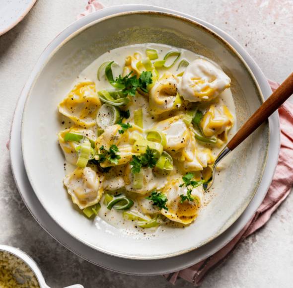 Käse-Lauch-Tortellini