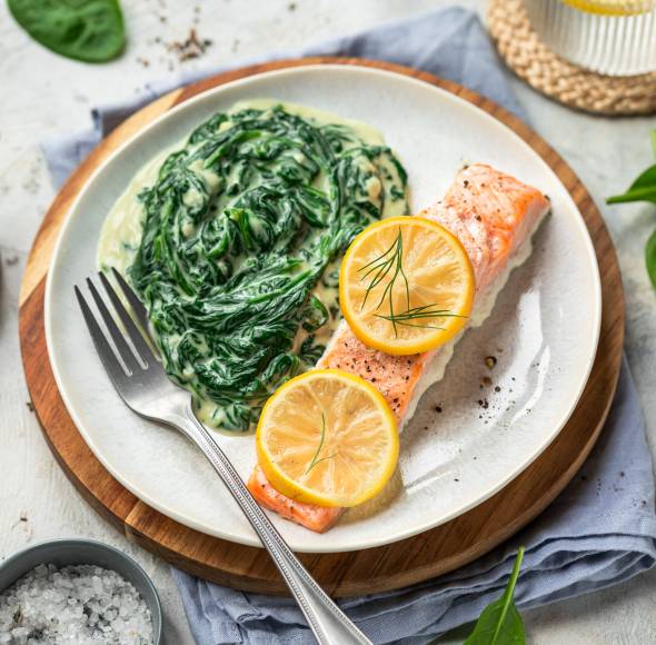 Lachs mit Spinat