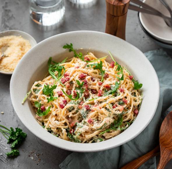 Spaghettisalat Carbonara