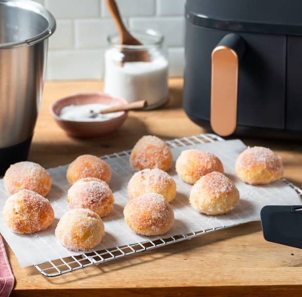 Quarkbällchen aus Monsieur Cuisine und Heißluftfritteuse