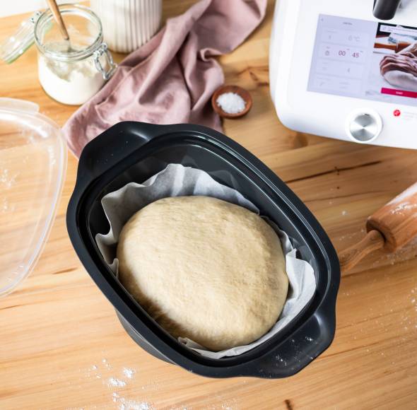 Hefeteig im Dampfgaraufsatz gehen lassen