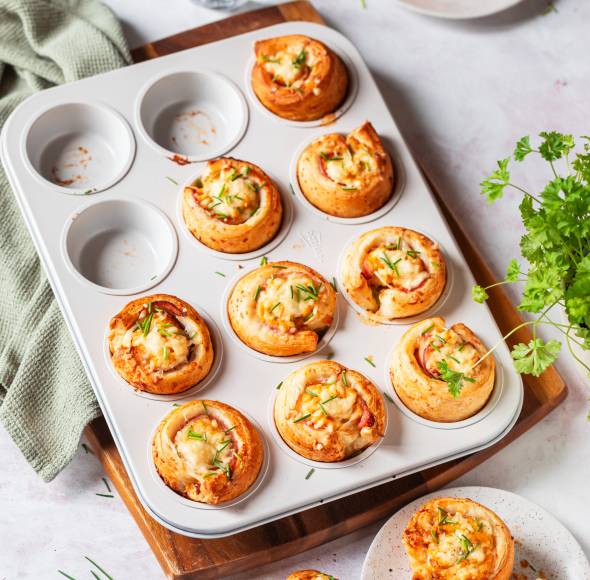 Croissant-Muffins mit Rührei-Füllung