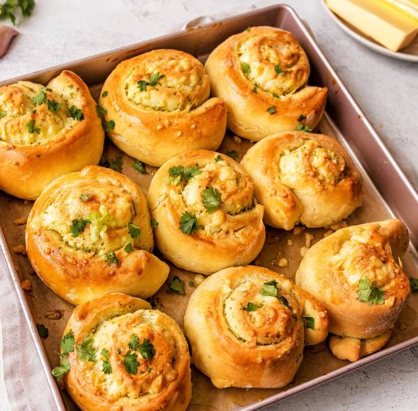 Käse-Knoblauch-Schnecken