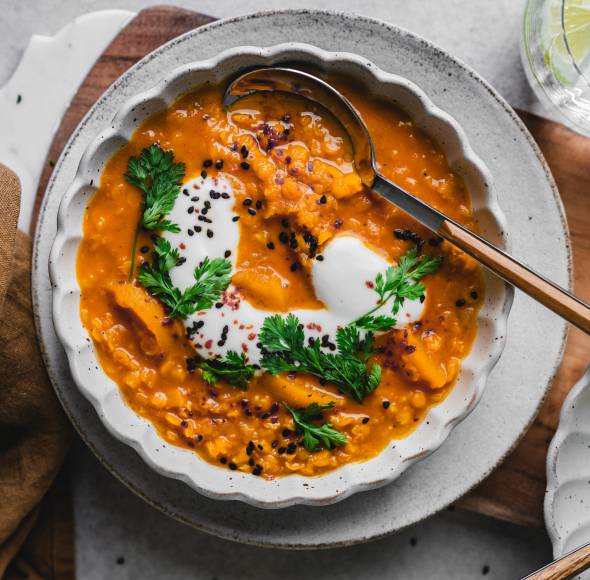 Indisches Lieblings-Dal mit Pfirsich