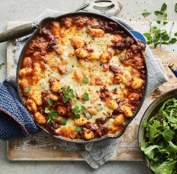 Ofenbolognese mit Gnocchi