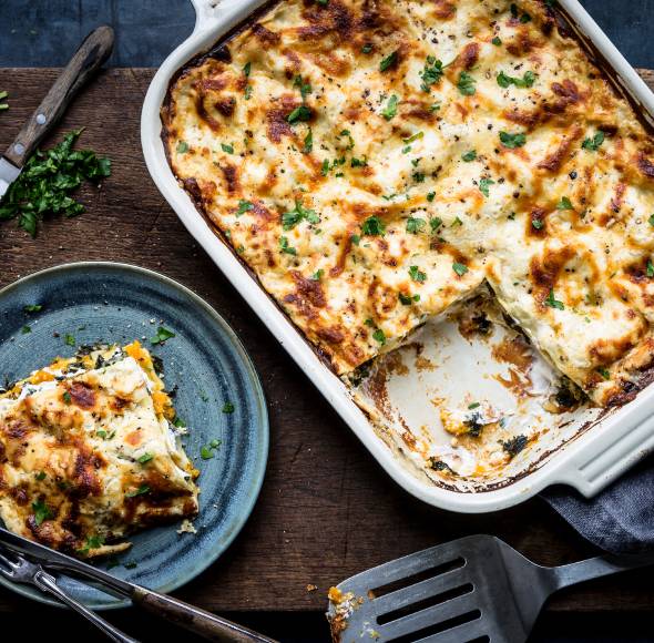 Kürbis-Grünkohl-Lasagne