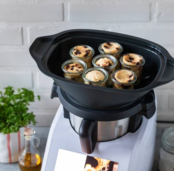 Gedämpfte Muffins mit Schokolade