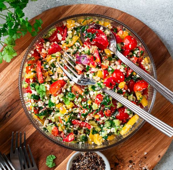 High Protein-Salat mit Hüttenkäse-Salat