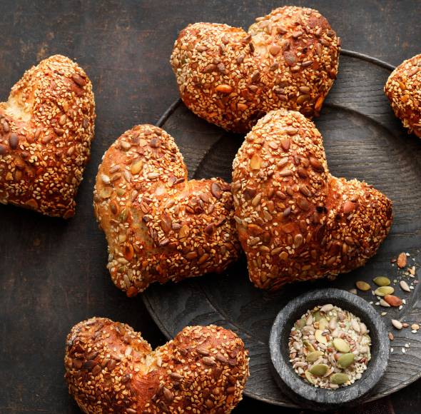 Schnelle Quarkbrötchenherzen