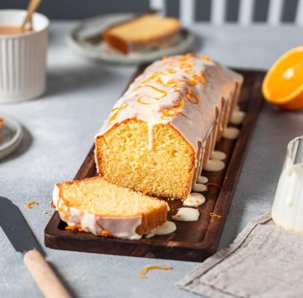 Schneller Sandkuchen mit Orange