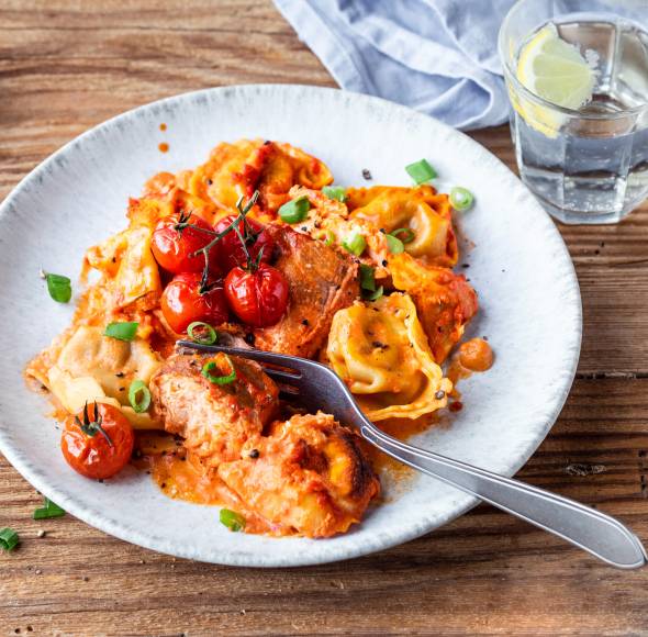 Ofen-Lachs à la Ravioli