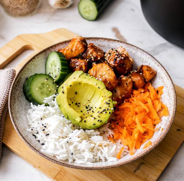 Airfryer-Lachs-Avocado-Bowl