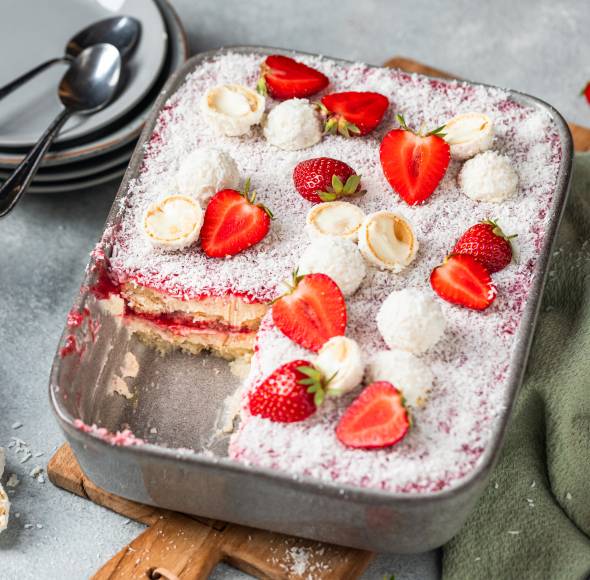 „Raffaello“-Erdbeer-Tiramisu
