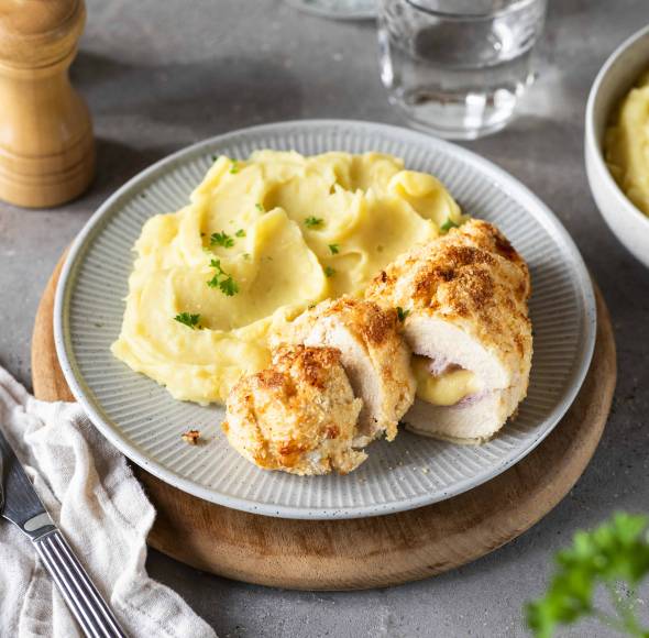 Cordon Bleu mit Kartoffelpüree