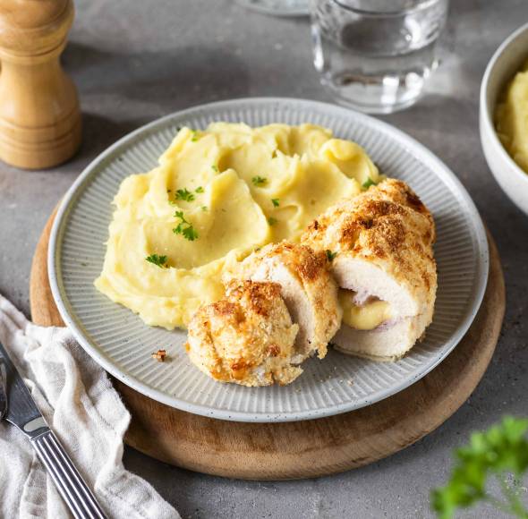 Cordon Bleu mit Kartoffelpüree