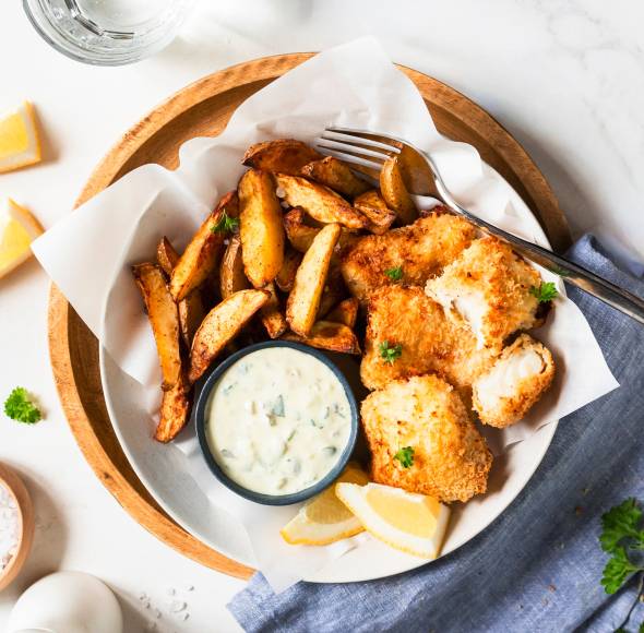 Fish & Chips mit Dip