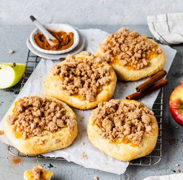 Apfel-Puddingtaler mit Zimtstreuseln