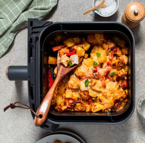 5-Zutaten-Bowl mit Hähnchen im Airfryer