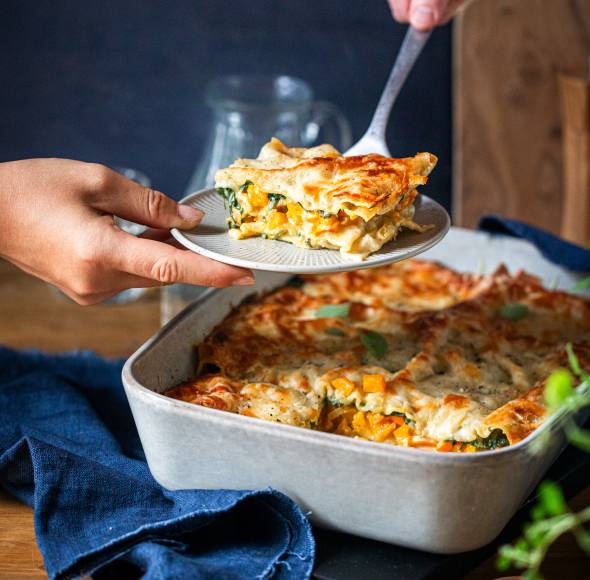 Kürbis-Spinat-Lasagne
