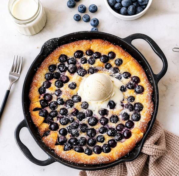 Ofenpfannkuchen mit Heidelbeeren