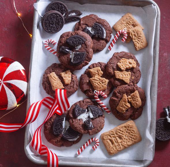 „Oreo" und Spekulatius-Brownie-Plätzchen
