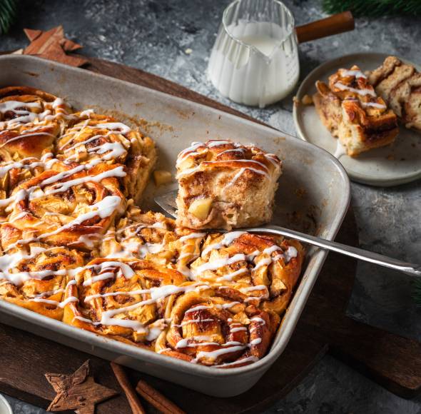 Warme Apfel-Zimt-Schnecken