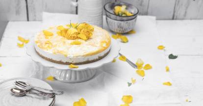 Kalte Frischkäse-Pfirsich-Swirl-Torte