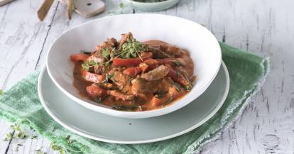 Rindergeschnetzeltes mit Paprika