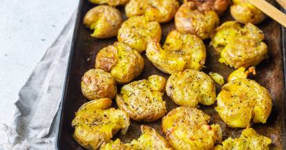 Smashed Potatoes mit Knoblauch