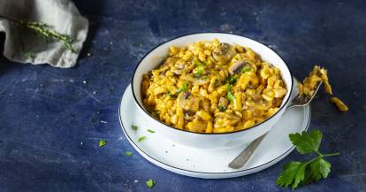 Spätzletopf mit Champignon-Rahmsoße