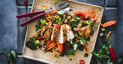 Teriyaki Chicken mit gedämpftem Gemüse