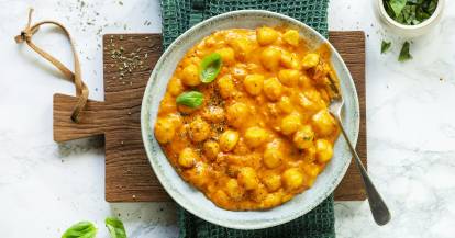 Schnelle Tomate-Mozzarella-Gnocchi