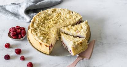 Himbeer-Käsekuchen mit Vanillestreuseln