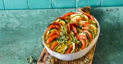 Low-Carb-Zucchini-Tomaten-Auflauf