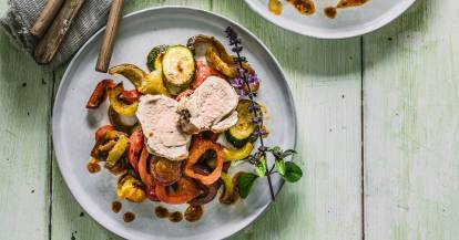 Zartes Schweinefilet mit Ofengemüse