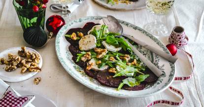 Rote-Bete-Carpaccio mit Ziegenkäse