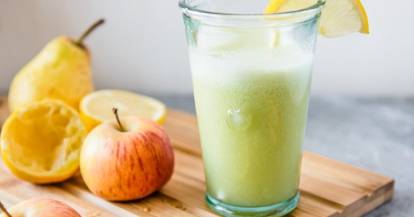 Birnen-Apfel-Saft mit Leinsamen